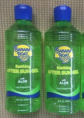 Aloe Vera After Sun Gel two (2) 16oz. Each. Banana Boat. FREE SHIPPING.