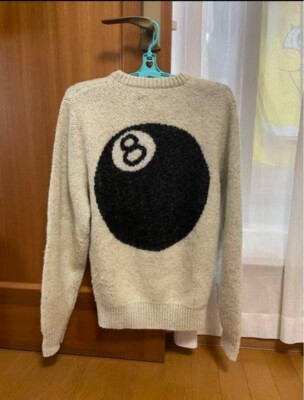 Stussy 8 Ball Heavy Brushed Mohair Knit Sweater Ivory White Stussy 8 Ball Heavy Brushed Mohair Knit Sweater Ivory White