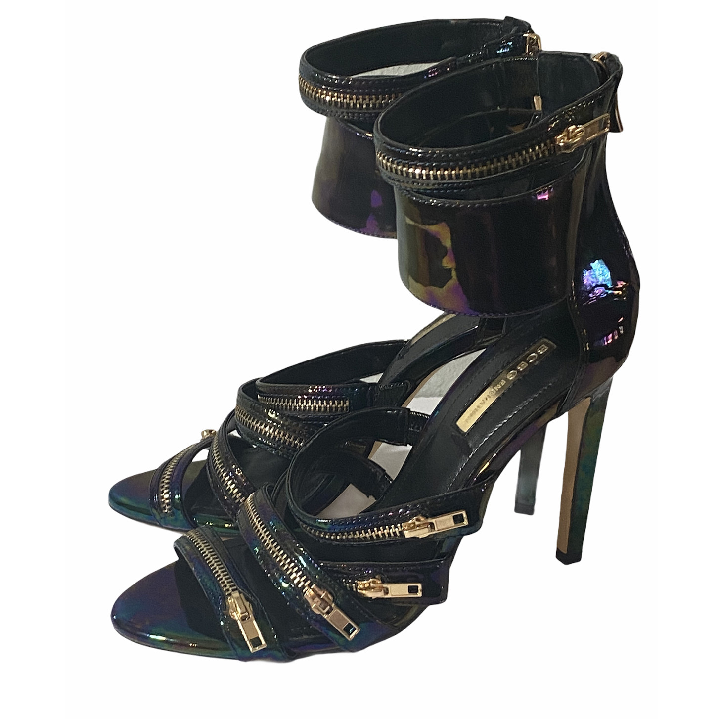 BCBGeneration Casey black iridescent hologram hee… - image 1