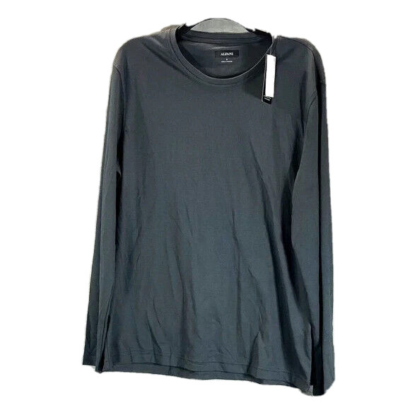Alfani Mens Long Sleeve Crew Neck Supima T-Shirt Dark Lead Size Small 5790₽