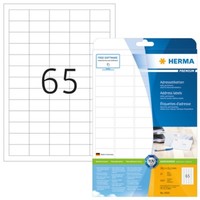 Herma 4504 Adressetiketten Premium A4 38,1X21,2 Mm Runde Ecken Weiß Papier Matt