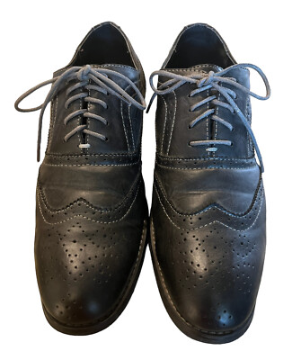 Perry Ellis Portfolio Nash Men\'s Size 9 Dark Gray Wingtip Dress Shoes Perry Ellis Portfolios UltraFoam Welton Grey Leather Wingtip  main image 4