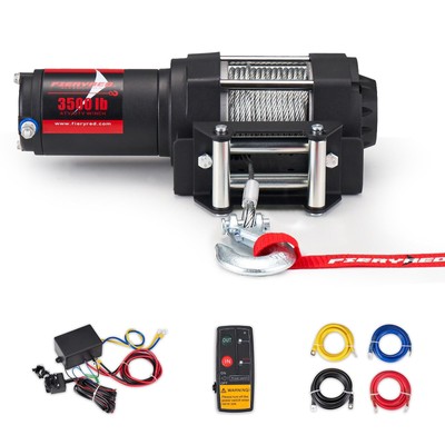 Atv/utv Winch 12 V 3500lbs Electric Winch With Steel Cable Wire And Wireless Rem