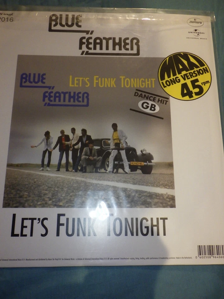 Blue Feather ‎– Call Me Up / Let's Funk Tonight maxi funk neuf 12" vinyl bleu - Photo 2/4
