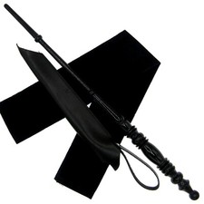 15" Hand Turned Classic Black Teak Wood Magic Wand Set w/LeatherHolster INCLUDED