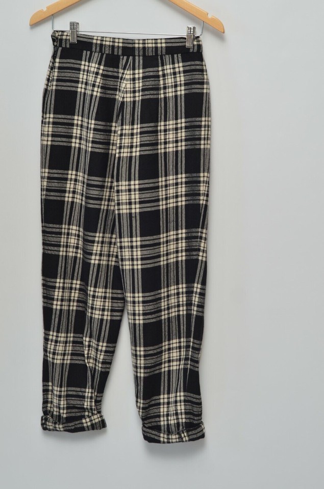MOSCHINO Vintage Women's Wool Cheap and Chic Plaid Trousers UK14 Made