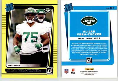 Alijah Vera-Tucker 2021 Donruss Press Proof Yellow #333 USC Jets RC Rookie EX