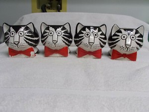 Set of 4 Kliban Cat Mugs - Taste Setter Sigma