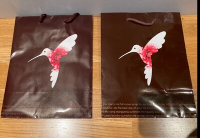 New set of 2-Papyrus hummingbird shopping bags