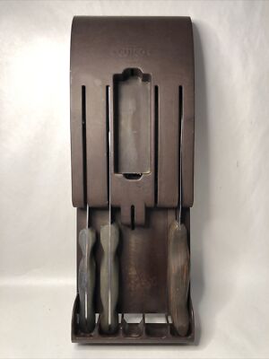 VTG 3 PC CUTCO SET IN BAKELITE WALL HANGING HOLDER  1022 1023 1028