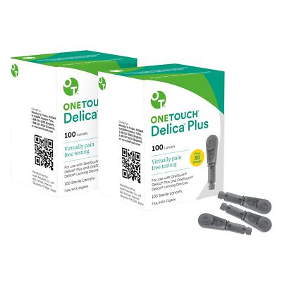 OneTouch Delica Plus Lancets for Diabetes Testing - Fine 30-Gauge Lancets for...