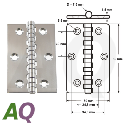 CERNIERA MM.55X40 Materiale ACCIAIO INOX Dimensioni 55X40 MM - Foto 6