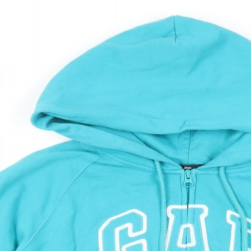 Sudadera con Capucha Gap Mujer Algodón Verde Cremallera Completa Talla L Cremallera - Logo - Imagen 3 de 10