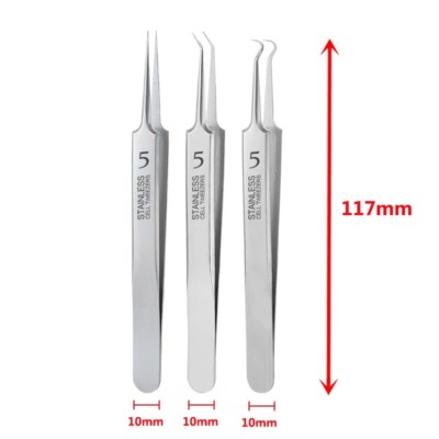 3PCS Precision Beauty Tool Set, German Ultra-Fine No. 5 Mitesser, Akne Pinzetten