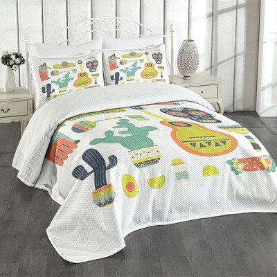 Fiesta Tagesdecke Set Mexikanische Motive Taco