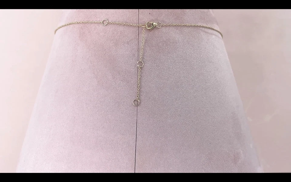 Collar Lariat Estrella Diamante Oro Blanco 14K Corte Redondo Natural 0.07 CT Foto 4 de 4