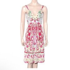 Elie Tahari paisley floral mini colorful silk jersey summer dress