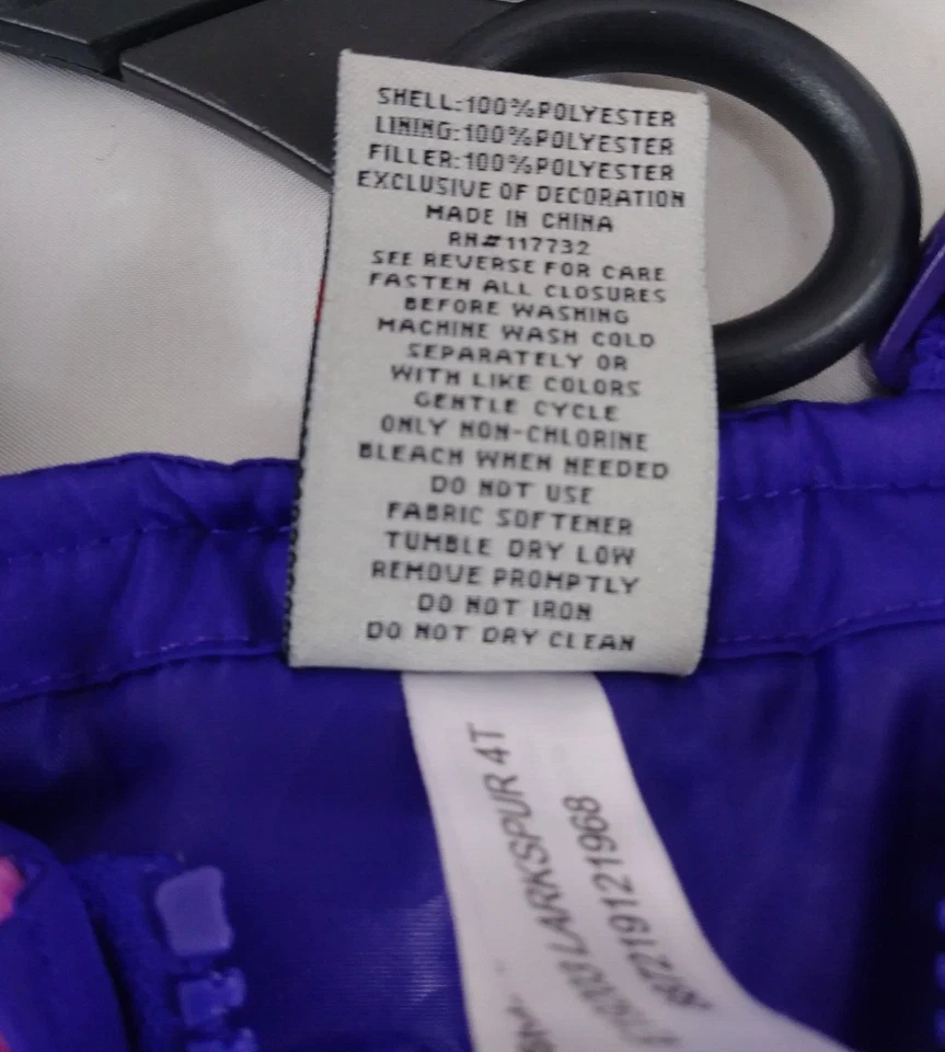 Macacão de neve feminino ZeroXposur roxo/rosa tamanho 4T com calças suspensórias ajustáveis - Imagem 4 de 4