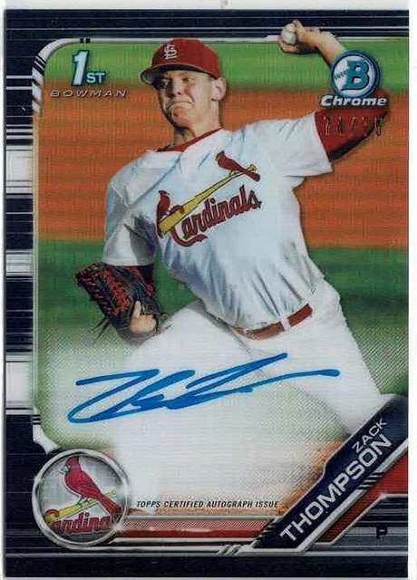 2019 Bowman Chrome Zack Thompson 1st Bowman Black Refractor Auto /75 CDA-ZT