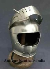 New Sliver Medieval Italian Armet helmet SCA LARP Fantasy Helmet Knight Armor