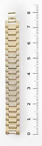 Charles Raymond Blinged Out Oblong Case Metal Mens Watch w/Matching Bracelet Set - Picture 5 of 78
