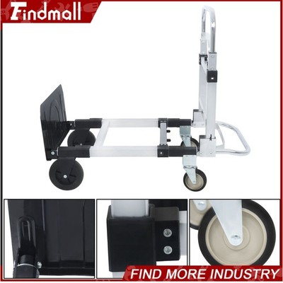 Findmall 2-in-1 Folding Hand Truck 500LB Capacity Carbon Steel Folding Trolley