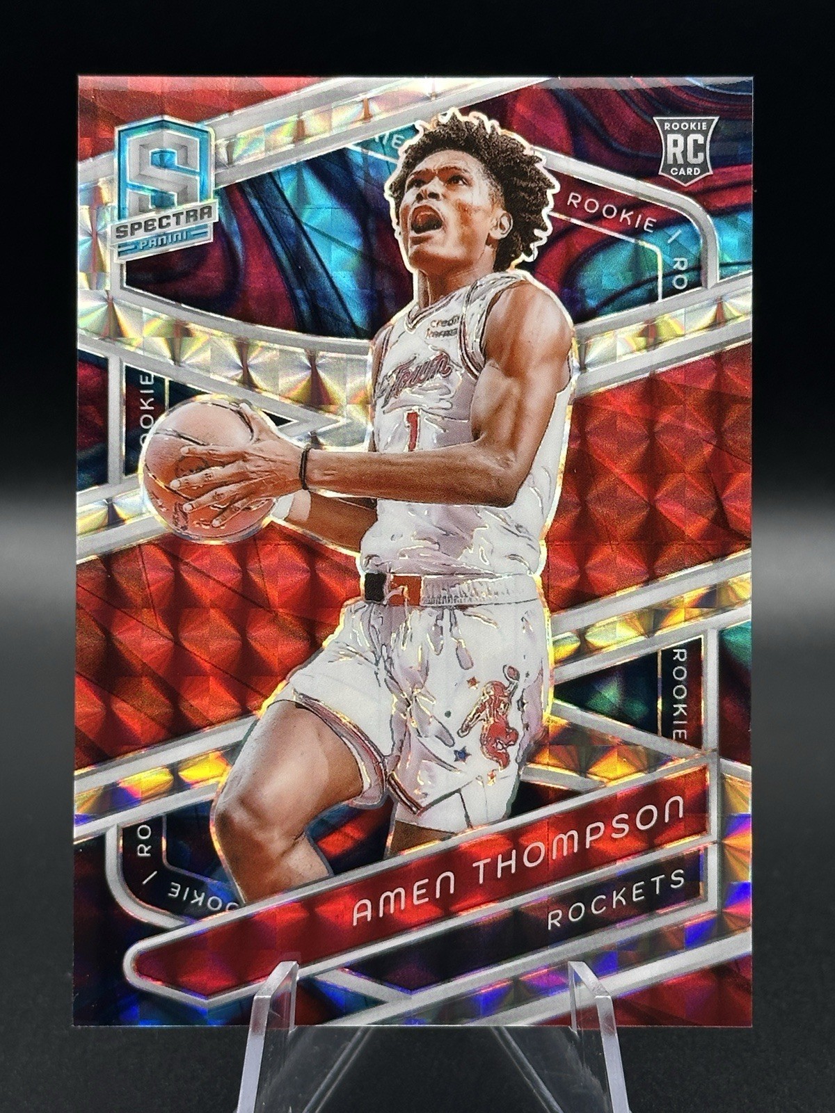 2023-24 Panini Spectra Amen Thompson #150 Interstellar Prizm Rookie RC /99