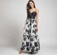 Black&white Floral Maxi Ballgown/prom Dress size 17