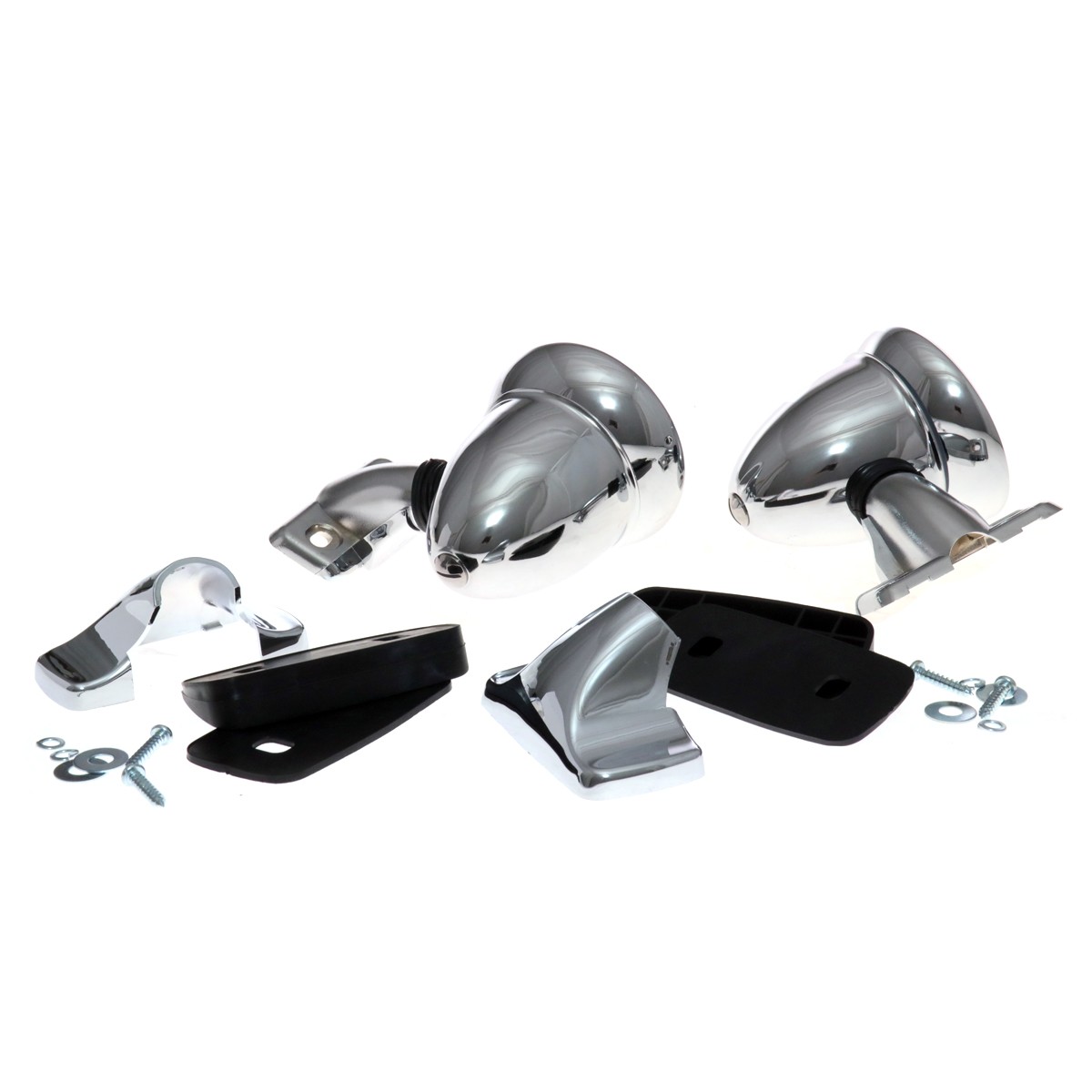 4" BULLET STYLE COMPATIBLE PAIR CHROME DOOR MIRROR NEW LAMBORGHINI URRACO P250