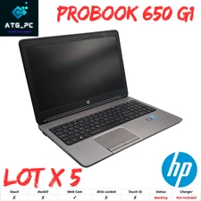 Lot 5 HP EliteBook 650 G1 Laptop Intel Core 5-4TH GEN No RAM/SSD/OS/Charger