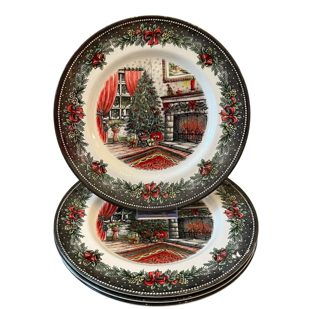 Royal Stafford CHRISTMAS MORNING 11in Dinner Plate Set of