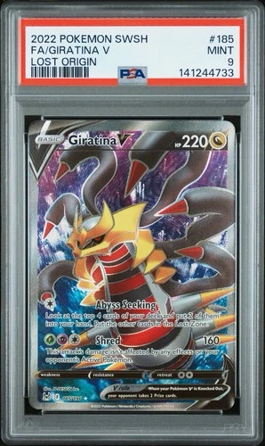 2022 POKEMON SWORD & SHIELD LOST ORIGIN #185 FULL ART/GIRATINA V PSA 9