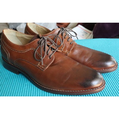 Johnston & Murphy Brown Leather Dark Burnished Toe Oxford Dress Shoes Mens 9M Johnston & Murphy Brown Leather Dark Burnished Toe Oxford  main image 3