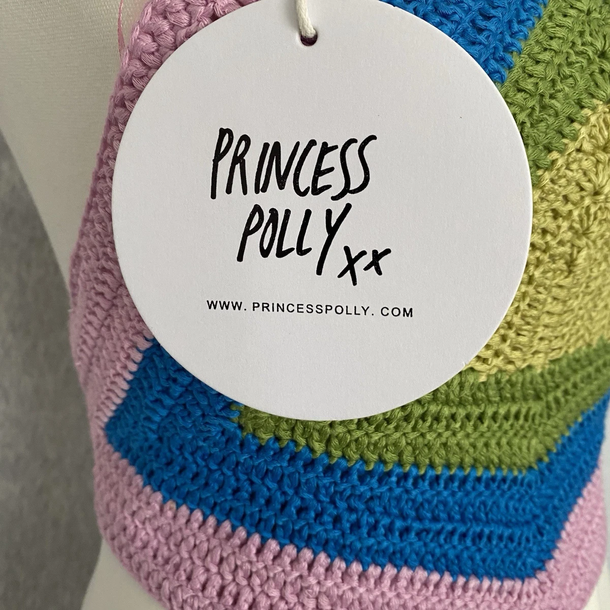Princess Polly Womens S/M Crochet Backless Halter Top Festival Boho Y2K Retro