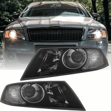 Halogen Projektor Scheinwerfer Set Schwarz für Skoda Octavia 2 1Z 2004–2008