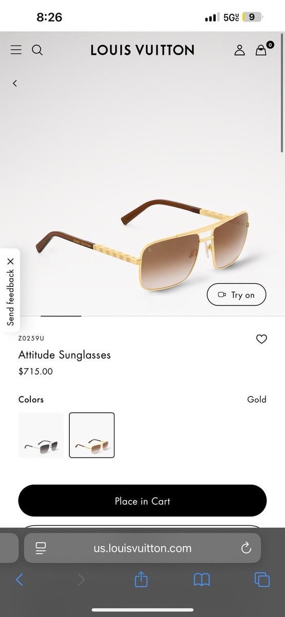 Louis Vuitton Attitude Square Sunglasses (Z0259U) for sale