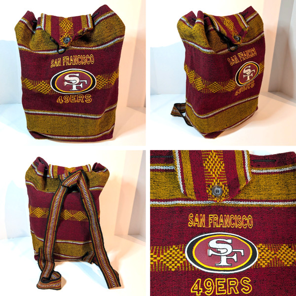 San Francisco 49ers Mochila Hippie Boho Mexicana Manta Poncho NFL Bolsa de Fútbol