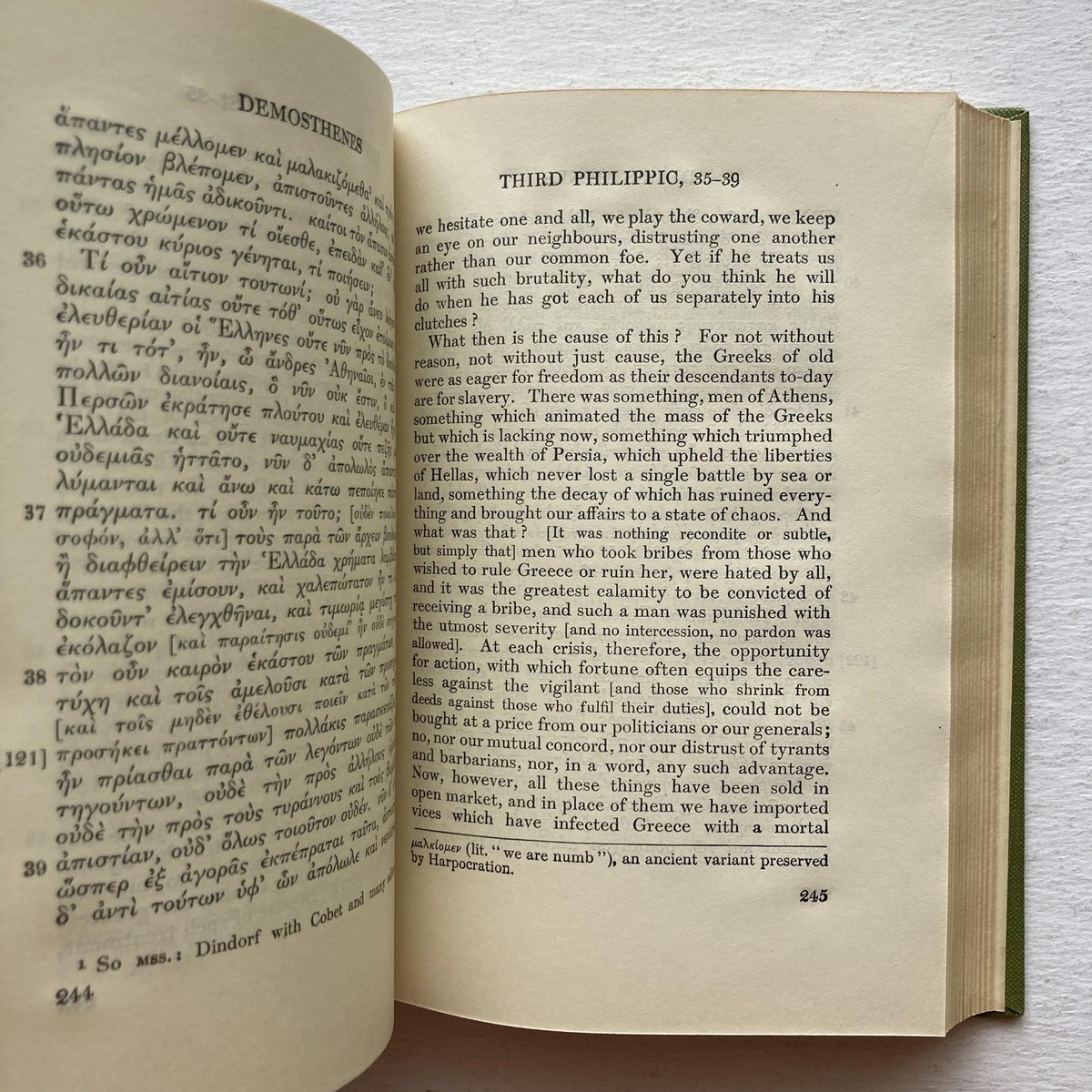 Vintage Loeb Classical Library Demosthenes I Olynthiacs Philippics