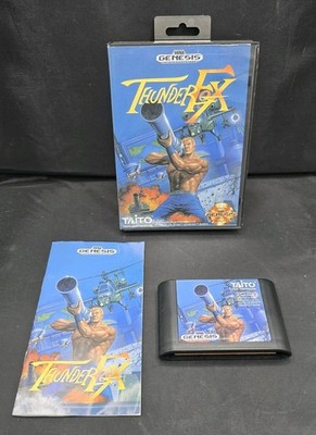 Thunder Fox Sega Genesis Complete CIB Case Manual Taito Tested Authentic 