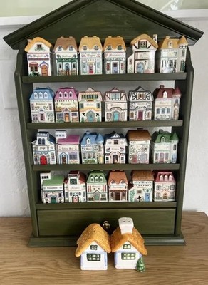 Lenox Spice Village Complete Set 24 Jars & Rack 1989 Collectible Houses