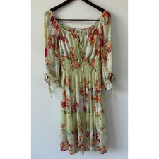 Anthropologie Fig and Flower Women's Boho Floral Print Tiered Maxi Dress Sz S