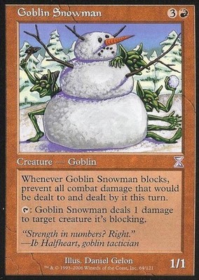 MTG - Goblin Snowman - Time Spiral Time Shifted - Damaged / Poor - Foil