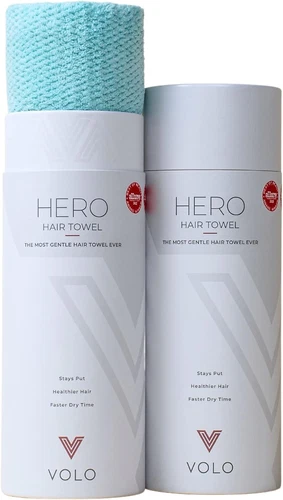 VOLO Hero Capri Blue Hair Towel | Ultra Soft, Large, Volo - Tube 