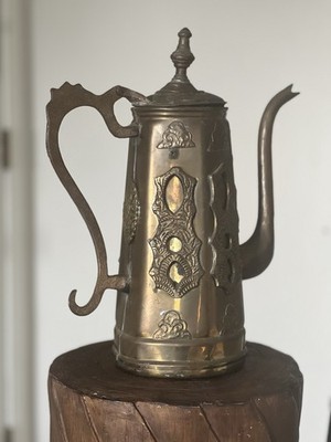 Antique Morrocan Turkish Copper and Brass Pot 14 Inch Display Copper Coffee Pot