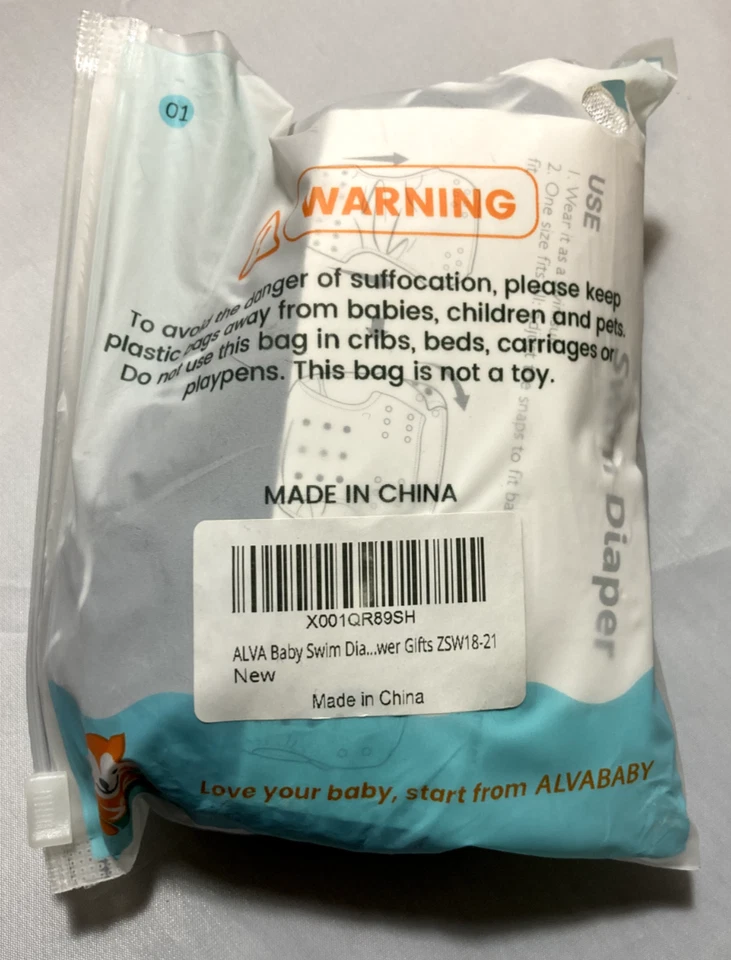 Pañales de natación para bebé ALVABABY 1 pieza reutilizables lavables y ajustables - nunca usados Foto 4 de 4