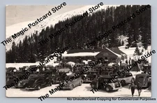 Berthoud Pass "Ski Crowd" RPPC Vintage Colorado Sanborn Photo Cover 1947