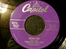 SIXTEEN TONS Tennessee Ernie Ford 45 rpm record Capitol 3262