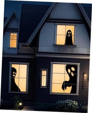 Halloween Window Decorations Ghost Window Silhouettes 3 Pack Ghost Style 1