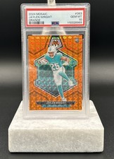 JAYLEN WRIGHT 2024 MOSAIC ROOKIE ORANGE PRIZM Miami DOLPHINS RC /199 Color Match