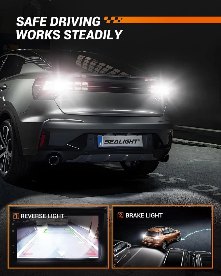 7443 7440 LED Bulb White Reverse Light, 7444na 7441 7444 T20 W21W LED Light Bulb - Image 2 of 4